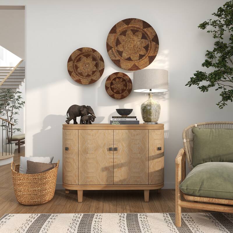 Light Brown Palm Tree Traditional Wall Decor Abstract (Set of 3)