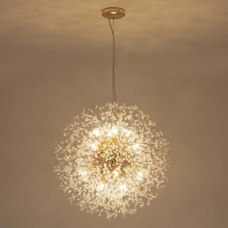 8/9/16-Light Modern Glam Linear Sputnik Globe Pendant Island Light Firework Starburst Crystal Chandelier with Crystal Beads