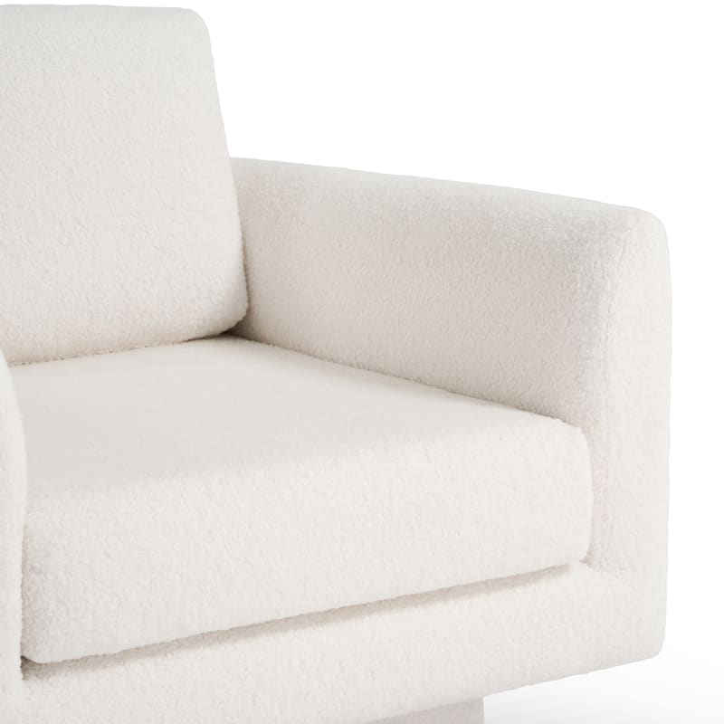 360°Swivel Accent Chair,Teddy Sherpa Round Armchair,Thick Padded Single Lounge Sofa,Upholstered Comfy Barrel Chair