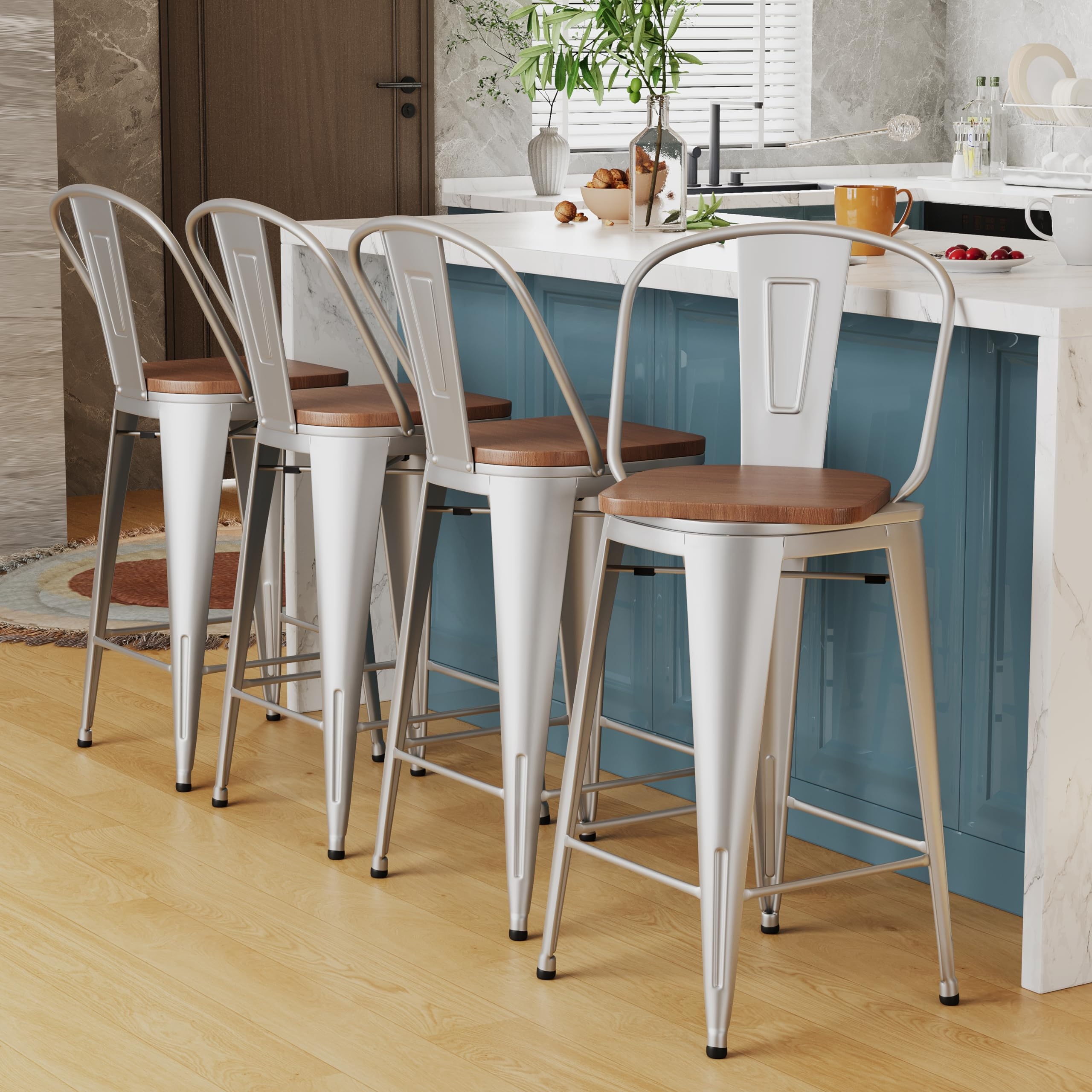 Metal high 2025 back bar stools
