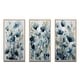 preview thumbnail 13 of 12, Designart "Blue Leaf Foliage And Flowers III" Floral Leaves Framed Wall Art Set Of 3 For Home Decor