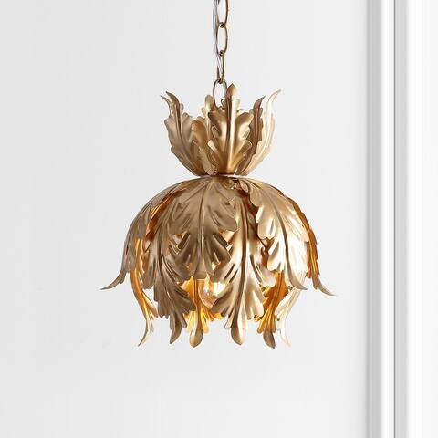Chase 12" Adjustable Metal LED Pendant, Gold by JONATHAN Y