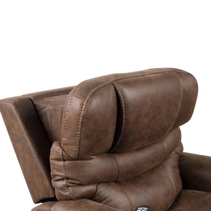 Lift Chair, Brown Fabric, Air Massage, Power Headrest, USB Charging