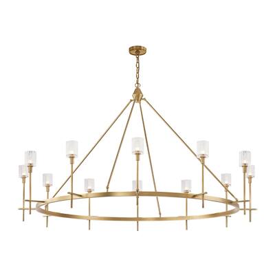 District Living CH314312VBRC 12 Light Chandelier Salita Vintage Brass - Exact Size