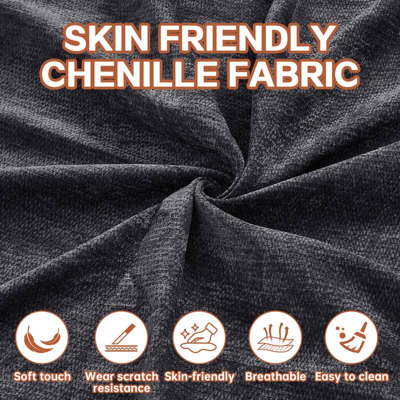 104" Boneless Sofa,Sectional Compressed Couch with Chaise, Deep Seat Modular Sectional Sofa