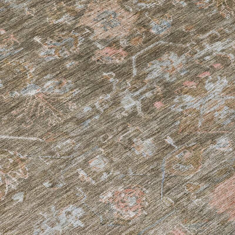 Machine Washable Indoor/ Outdoor Traditional Border Chantille Rug