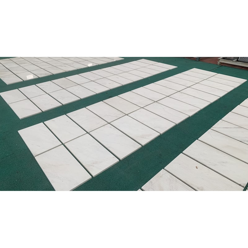 Roomfitters Natural Marble Wall Tile, FS Textured 3D Fluted Stone, Genuine Marble, 4-Piece Box, White