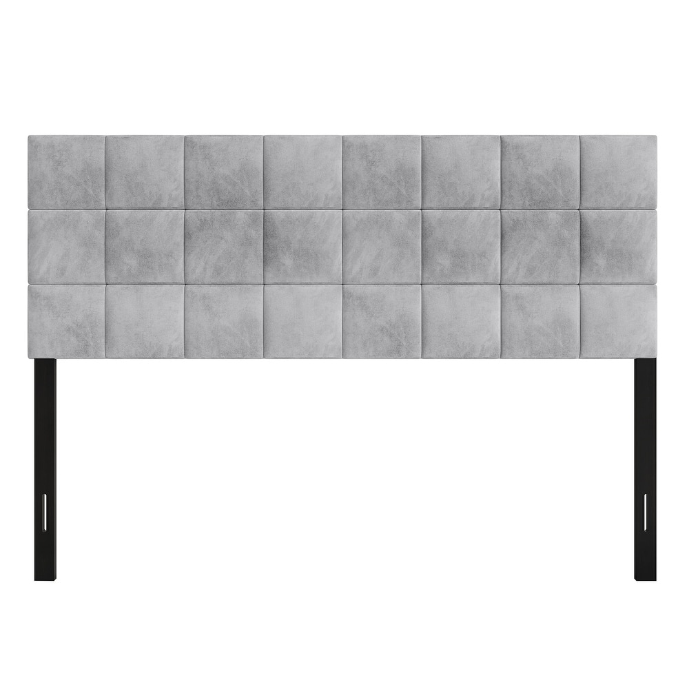 CraftPorch Square Stitching Velvet Upholstered Headboard