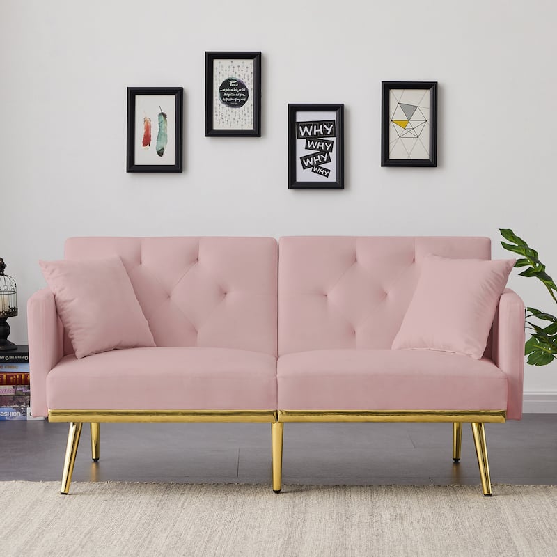 Modern Velvet Sofa Bed for Living Room, Office, Spacious Space