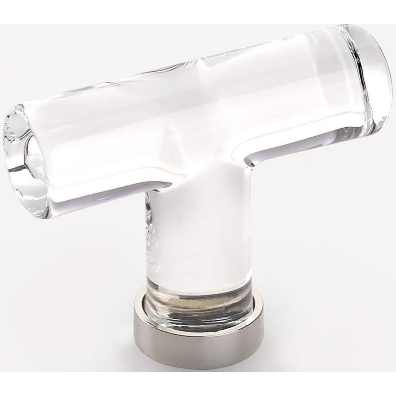 Emtek Stylish Crystal T-Knob - Polished Nickel