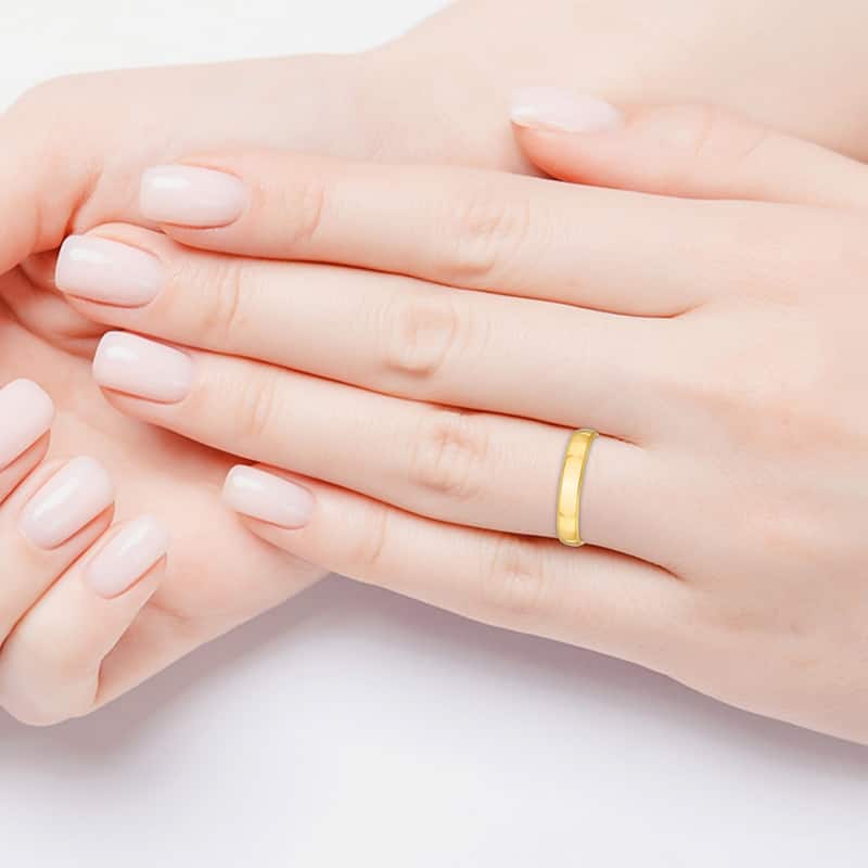 Milgrain Edge Wedding Band Yellow Gold