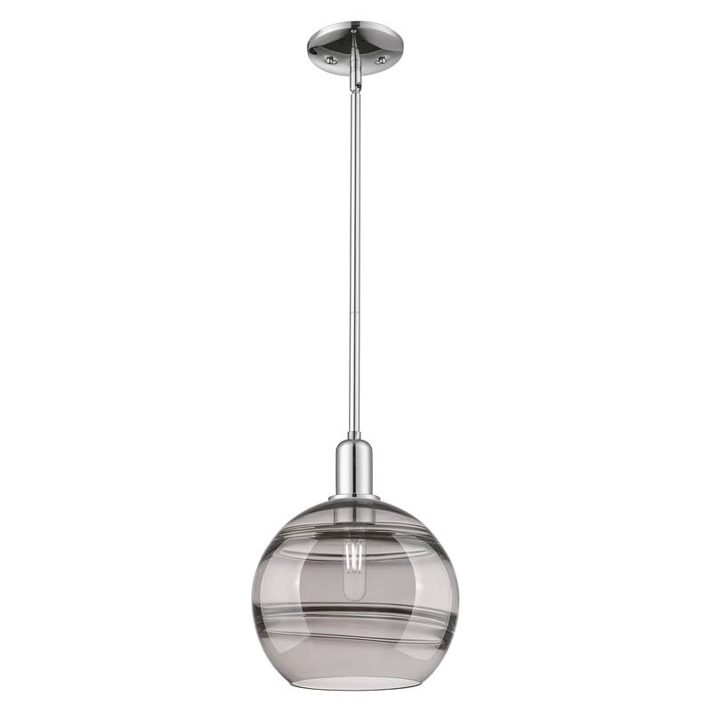 Innovations Lighting Endless Possibilities Arcadia - Rochester - 1 Light 10" Stem Hung Mini Pendant - Polished Chrome/Light Smoke