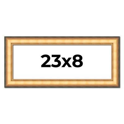 23x8 Frame Gold Plein Aire Solid Wood Picture Frame Width 2 Inches |
