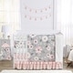 preview thumbnail 1 of 4, Sweet Jojo Designs Grey Boho Floral Girl 6pc Crib Bedding + BreathableBaby Breathable Mesh Liner Pad Bohemian Shabby Chic Flower
