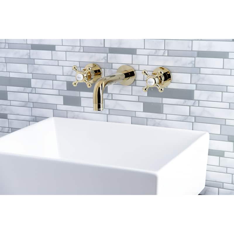 Kingston Brass Metropolitan Two-Handle 3-Hole Wall Mount Bathroom Faucet
