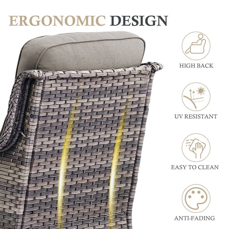 Arcadia 5-Piece Wicker Patio Set with 4 Swivel Glider Chairs and Square All-Iron Fire Pit