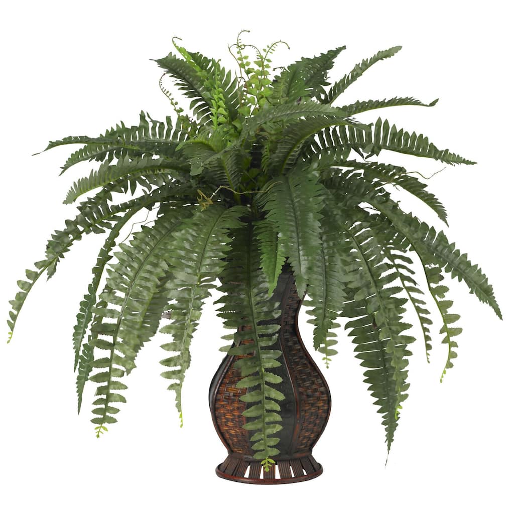 Victorian Fern with Urn Silk Plant - 27" Tall - Elegant Home Office Decor - Realistic Greenery - No Watering Needed - 2.33ft.