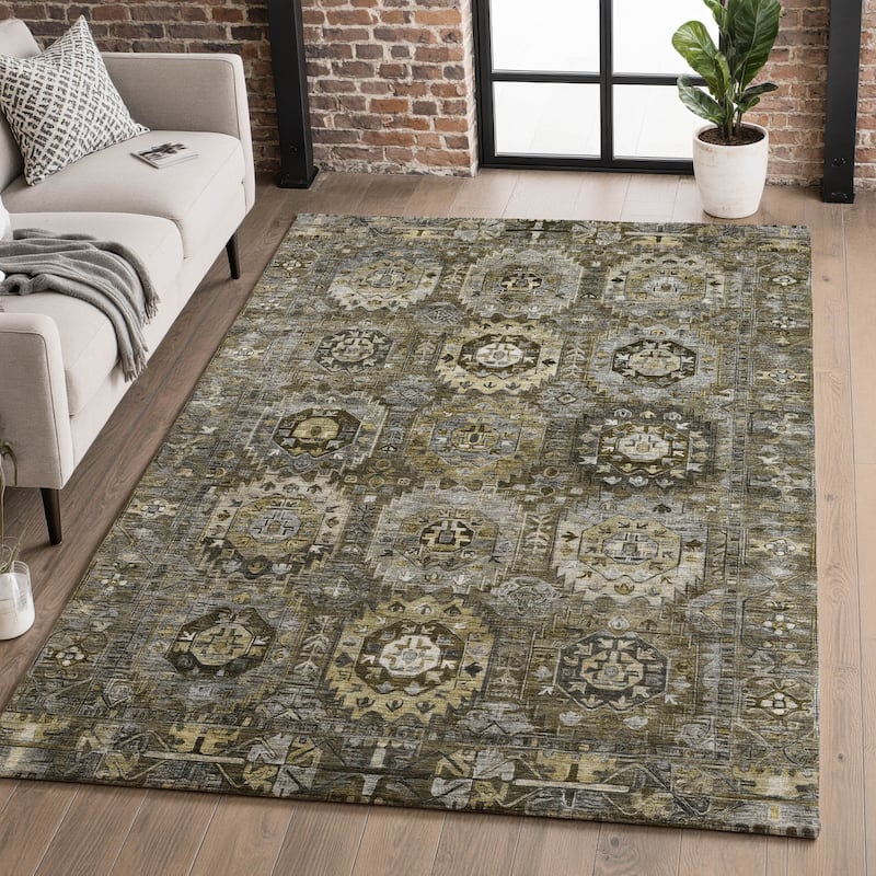 Premium Washable Super Soft Traditional Global Mayfield Rug - Mocha - 8' x 10'
