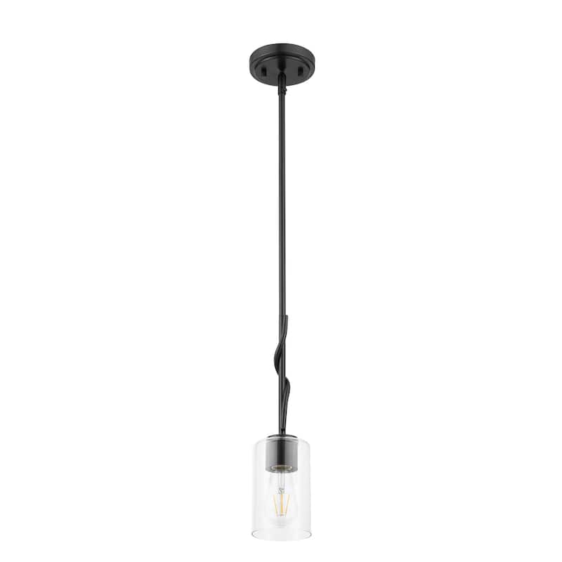 Prominence Home Lantier Mini Pendant Matte Black with Clear Glass