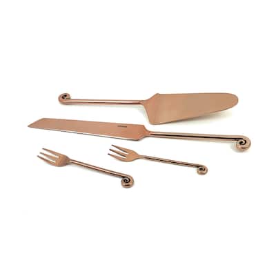 VIBHSA Cake server, Knife and Cake Forks Set (Treble Note)