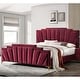 preview thumbnail 1 of 16, Glim Art Deco Velvet Upholstered Tufted Platform Bed by Furniture of America