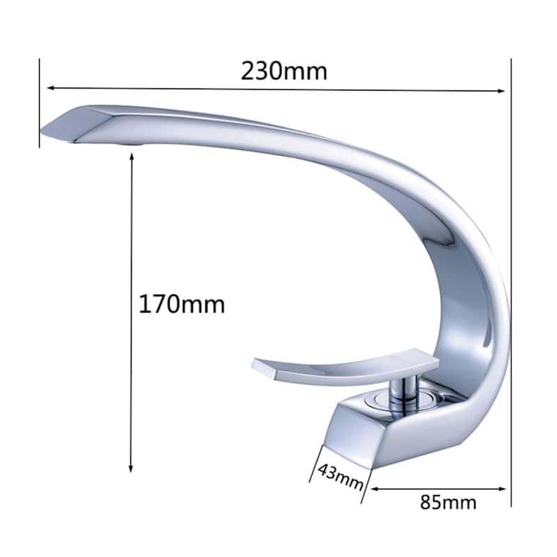 Polished Chrome Faucet Single Handle Single Hole Bathroom Faucet with Supply Hose