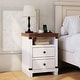 preview thumbnail 4 of 6, Modern Farmhouse Nightstand Set of 2 with Charging Station, 2 Drawer Rustic Bedside Table with USB Ports & Outlets