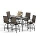preview thumbnail 59 of 67, 7-Piece Patio Bar Stool Set Textilene Swivel Stools