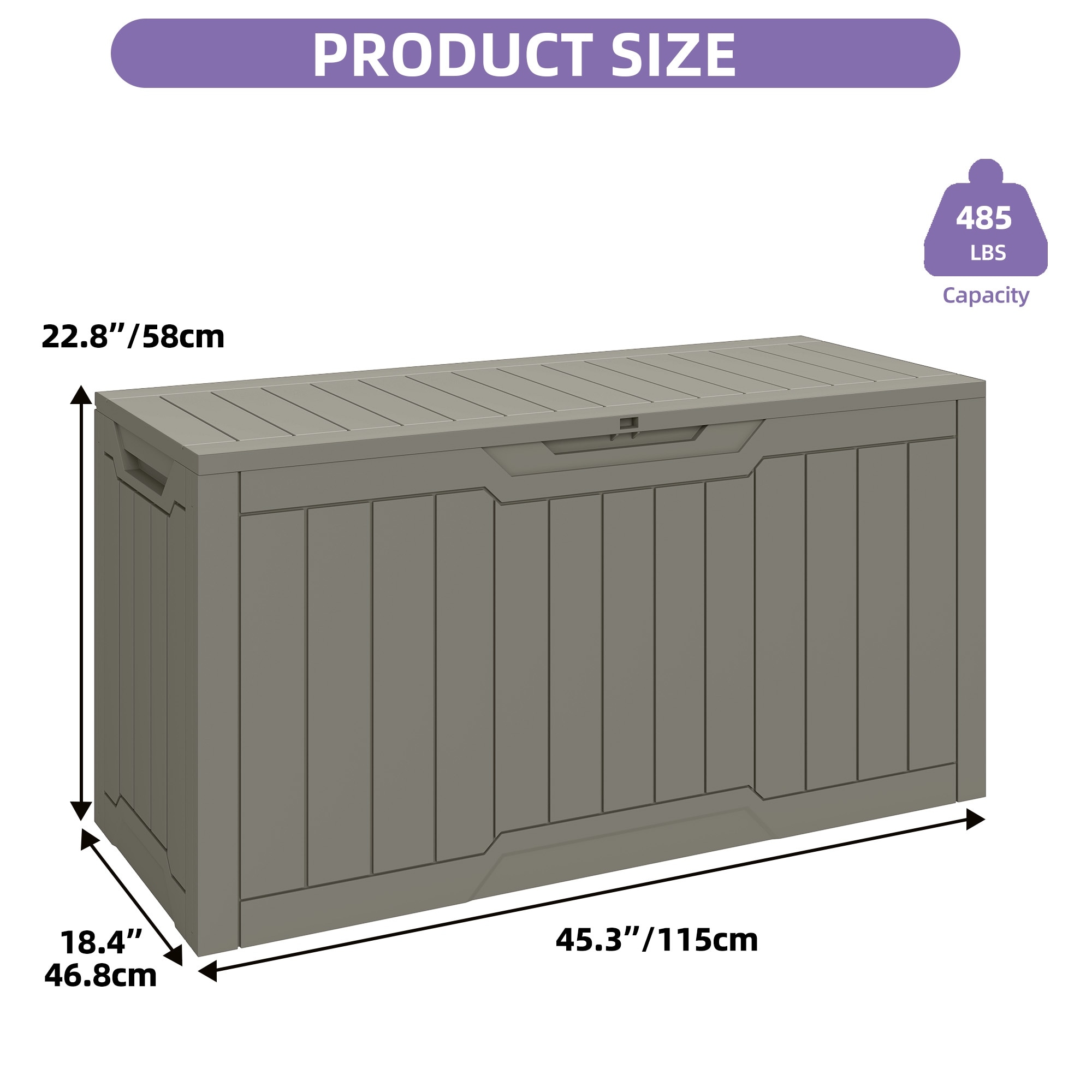 Moasis 80 Gallon (300L) Outdoor Storage Cabinet, Polypropylene Resin, Wood Grain