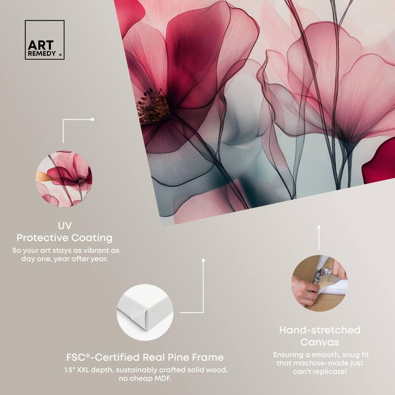 Chiffon Cherry Charm Canvas by Art Remedy, Gallery Wrapped