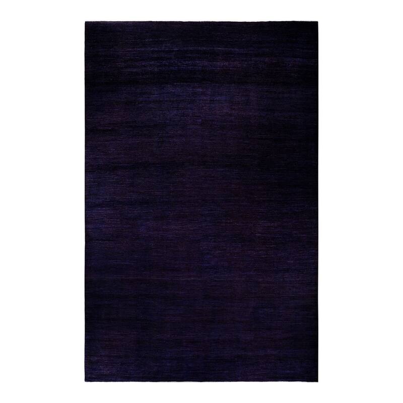 Overton Hand Knotted Wool Vintage Inspired Modern Contemporary Overdyed Purple Area Rug - 12' 2" x 18' 5"