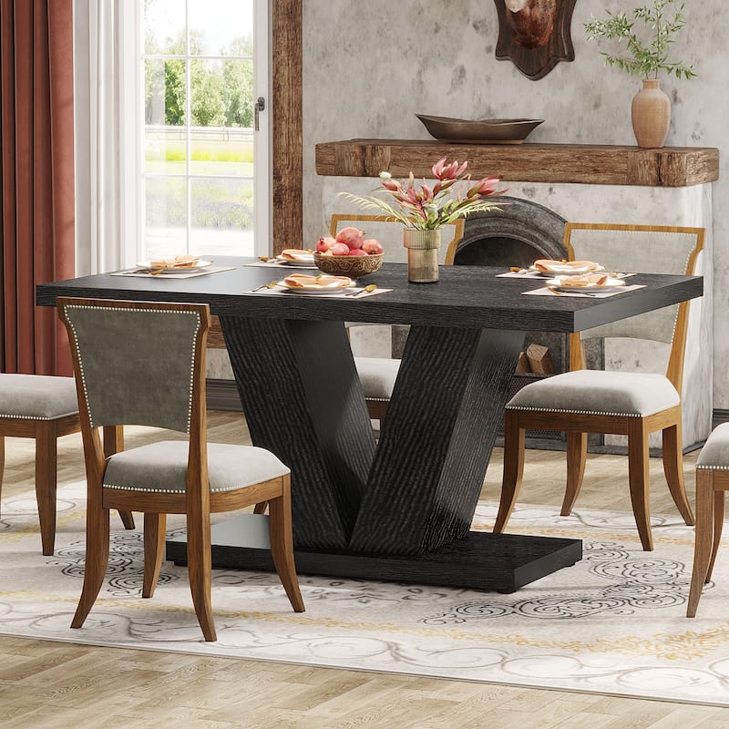 47” Farmhouse Small Rectangle Dining Table for Kitchen Dining Room