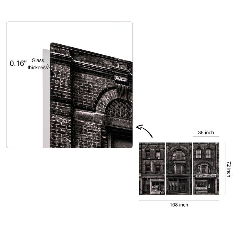 Empire Art Direct Historic Brownstone Trio Printed Tempered Glass Wall Art