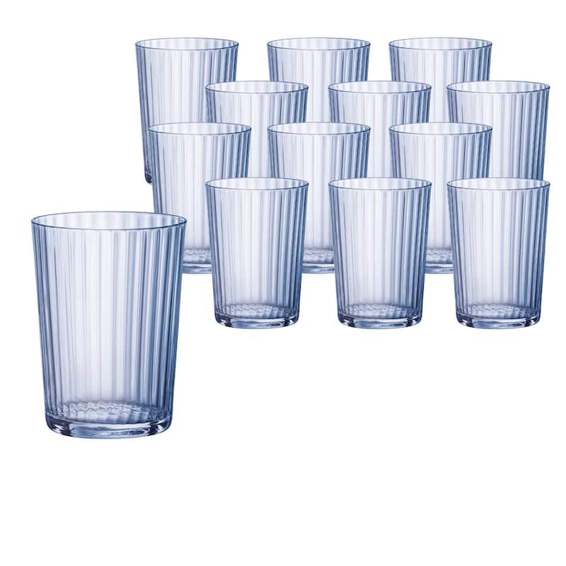 Bormioli Rocco Set of 12 Exclusiva Sapphire Blue Glasses - 17 Oz - Gin Fizz