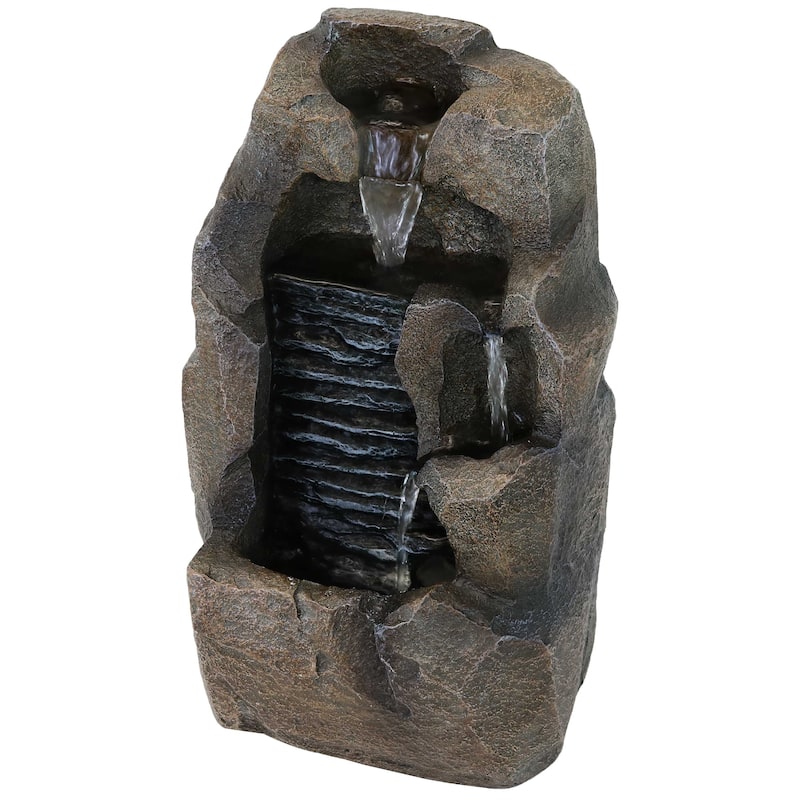 Stony Rock Waterfall Indoor Tabletop Fountain - 11-Inch Water Feature