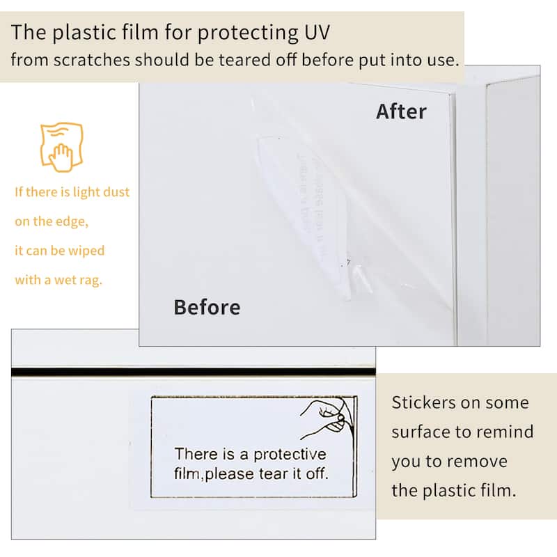 Siavonce White & Black Contemporary Rectangle Design TV Stand - 74.8''W x 13.7''D x 17.7''H