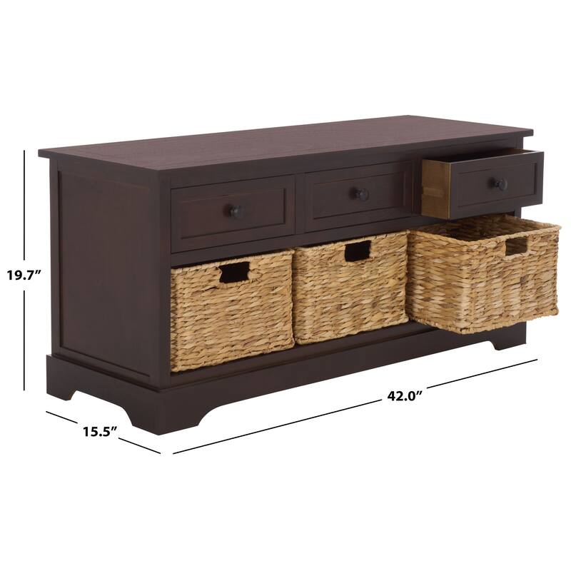 SAFAVIEH Ara Grey 3-Drawer Storage Unit - 42.1" x 15.4" x 19.7" - 42"W x 15"D x 20"H