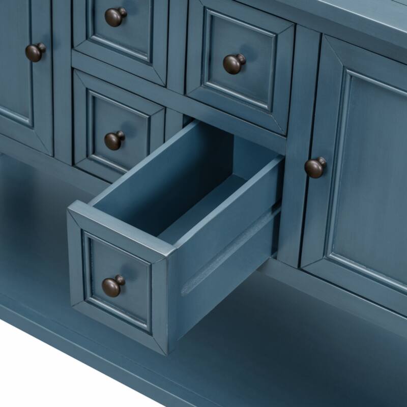 Cambridge Series Ample Storage Vintage Console Table with Four Small Drawers and Bottom Shelf