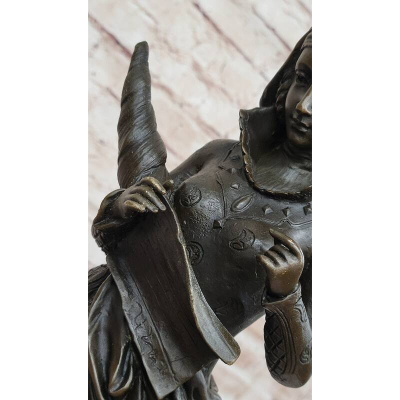 Bronze Fortuna Roman Goddess Of Luck Lady Tykhe Statue Figurine On Marble Base