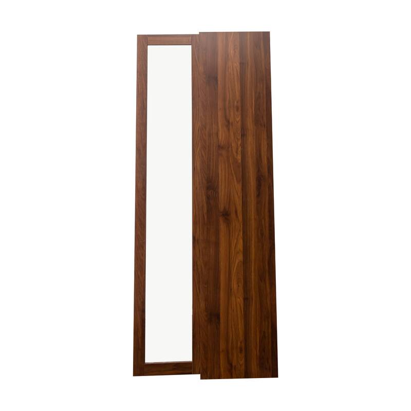 Glass Doors Display Cabinet, Curio Storage Cabinet with 5 Shelves, Floor Wood Bookcase with LED Lights for Living Room Office