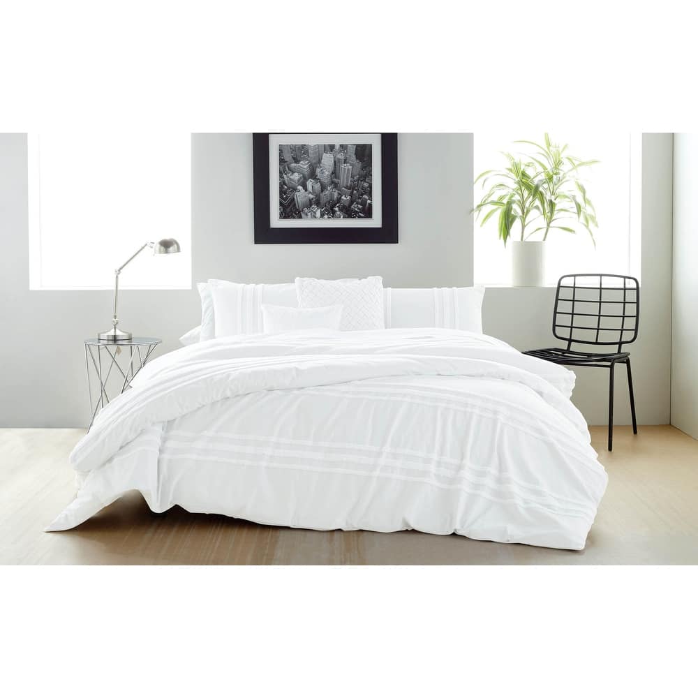 DKNY Chenille Stripe 3-pc Comforter Set