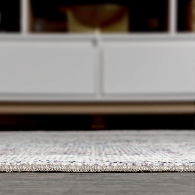 JONATHAN Y Ankara Vintage Medallion Gray/Ivory Area Rug