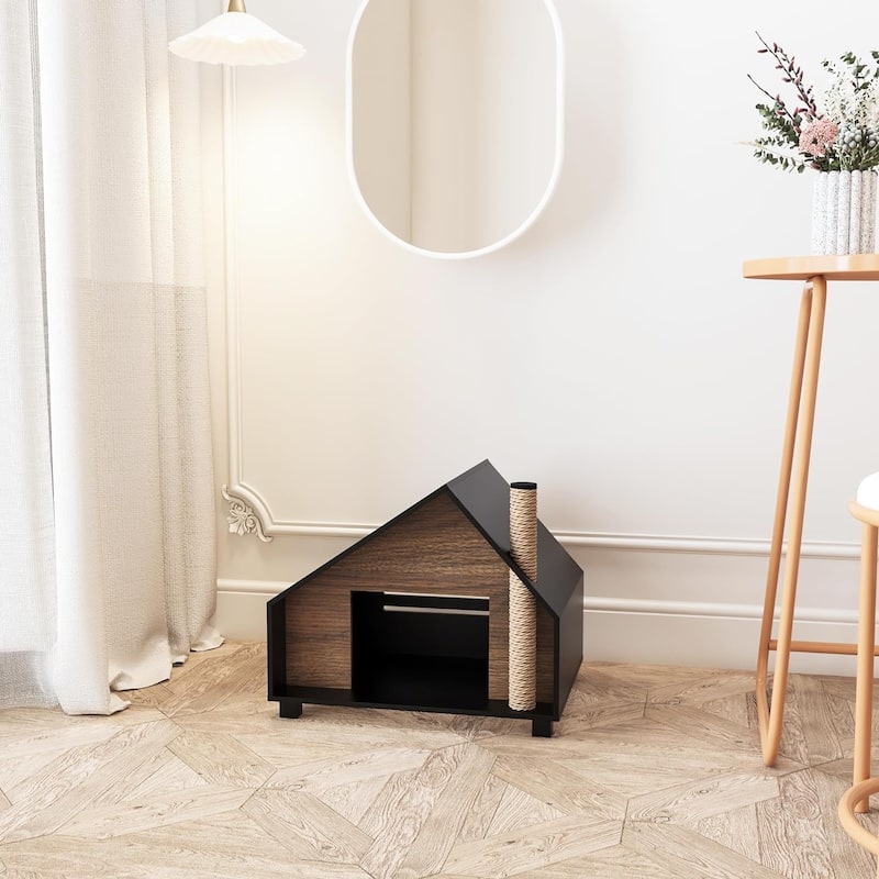 Roomfitters Wooden Cat House Outdoor Indoor, Durable Pet House for Cats, Cat Lodge, Animals Cat House with Air Vents
