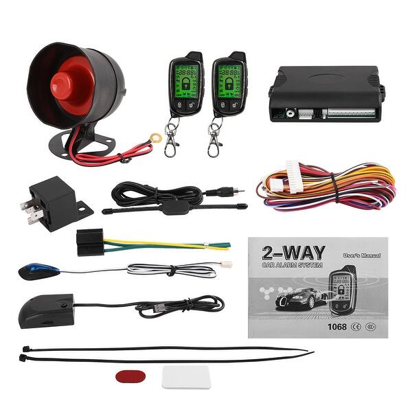 2 Way Car Alarm System Lcd Vehicle Remote Start Security System With Vibration Overstock 29259629