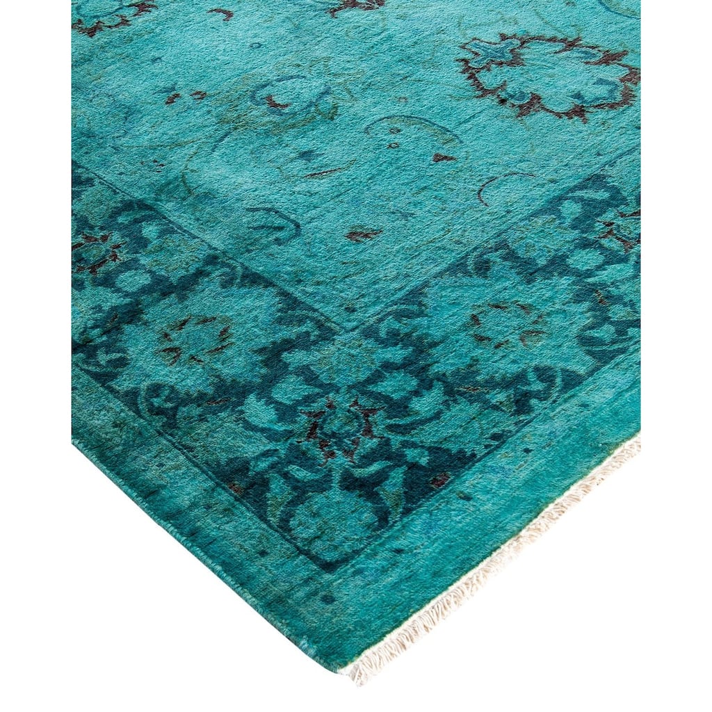 Fine Vibrance, One-of-a-Kind Hand-Knotted Area Rug - Blue, 4' 0" x 6' 0" - 4' 0" x 6' 0"