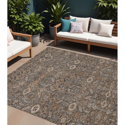Almov Botanic Elegance Weather Resistant Versatile Elegance Outdoor Rug