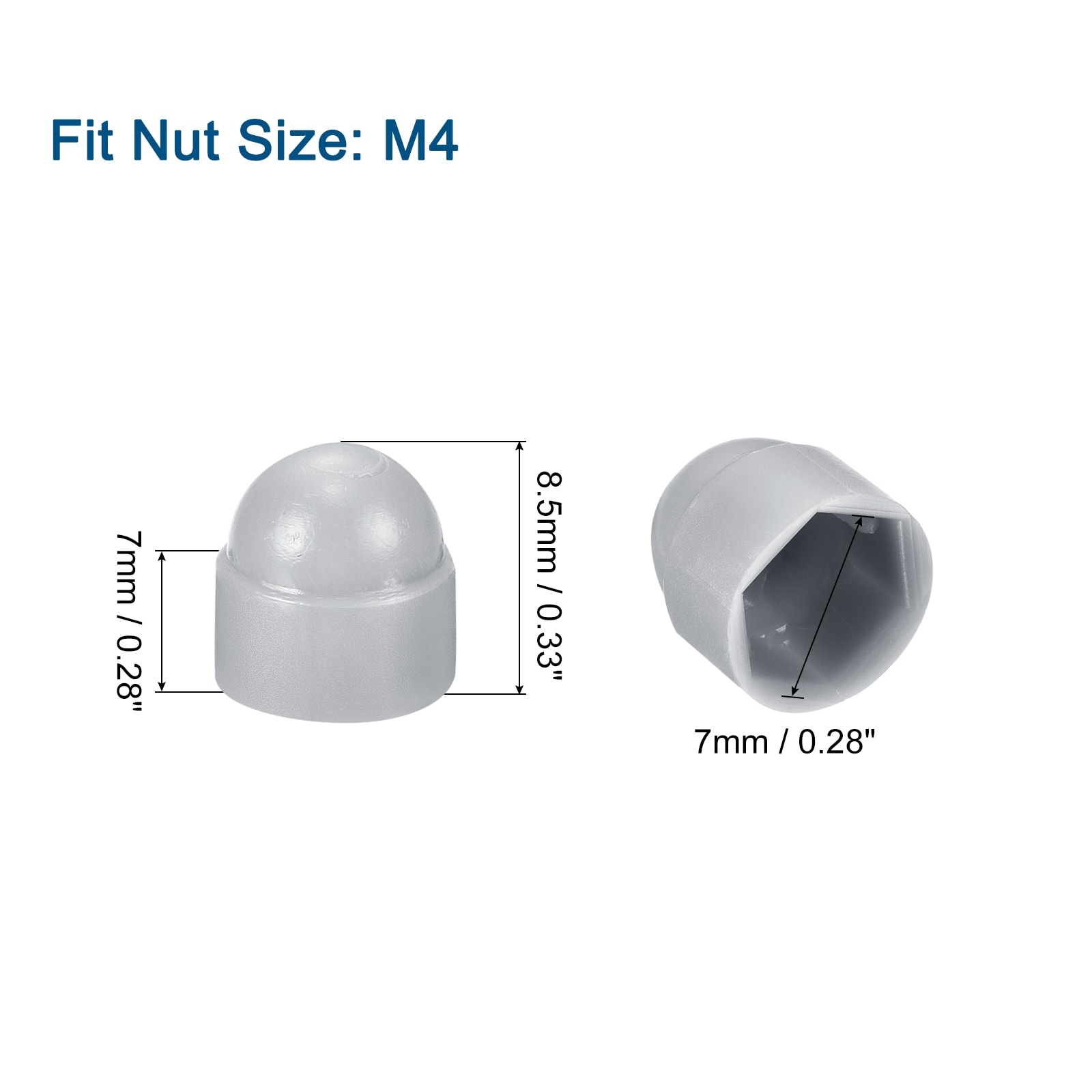 Hex Nut Cover, Dome Nut Protection Cap Hex Bolt Nut Covers for Hexagon Screws, Bolts