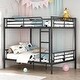 preview thumbnail 2 of 31, Full Over Full Metal Bunk Bed with Contemporary Design & Safety Features