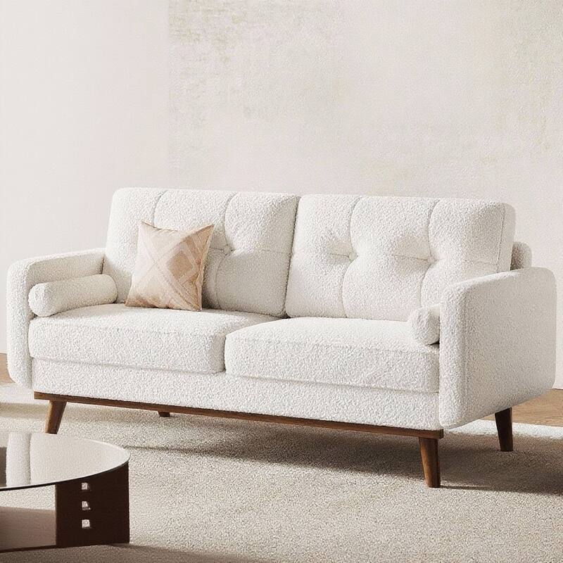 2 Seater Loveseat Sofa, with Deep Seat - Beige
