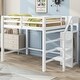 preview thumbnail 2 of 14, Full Size Loft Bed with Built-In Storage Wardrobe and Staircase